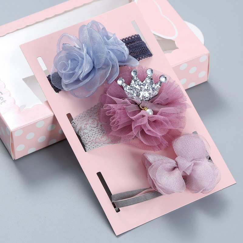 3 st/set spetsbågar baby pannband krona blomma baby flickor hårband spädbarn barn hårband turban baby hårtillbehör