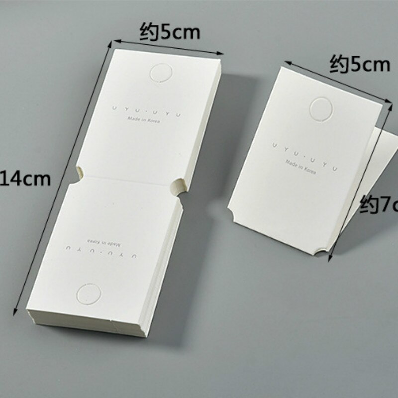 100pcs Jewelry Display Card Blank White Paper Cardboard Necklace Bracelet Earring Holder Packaging Cards Plastic Bag: 5(14x5cm)
