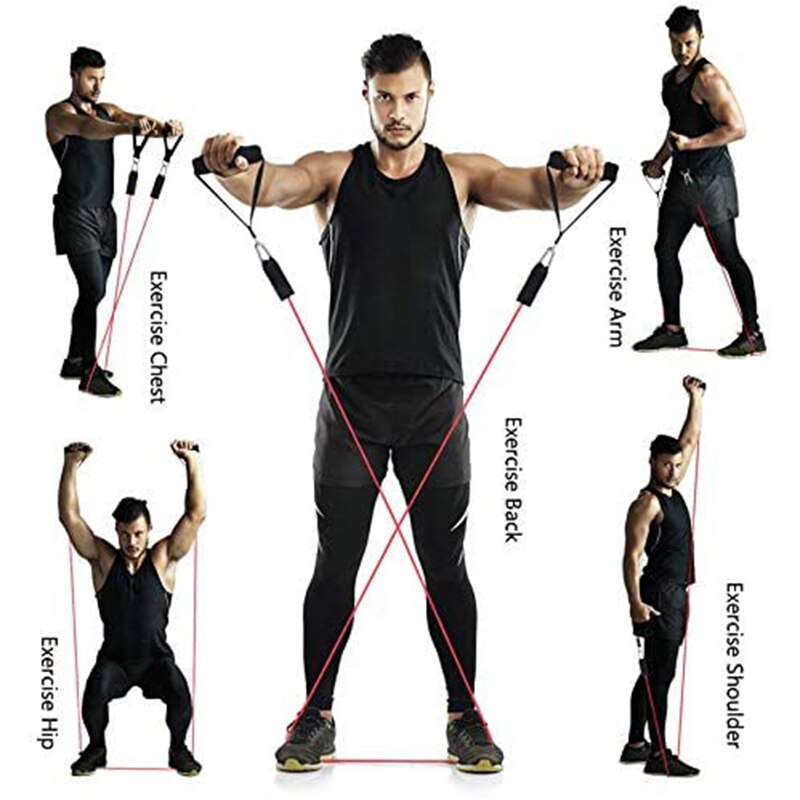 11 pièces/ensemble corde de traction exercices de Fitness bandes de résistance 100 livres d'entraînement de résistance adapté à l'entraînement de résistance familial