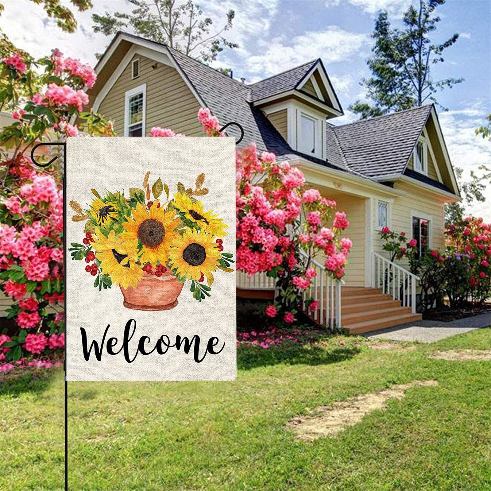 Decoración de banderas del Día de la madre, Nome, Bandera de San Valentín, porche, jardín, patio, decoración de césped, herramienta de decoración: C