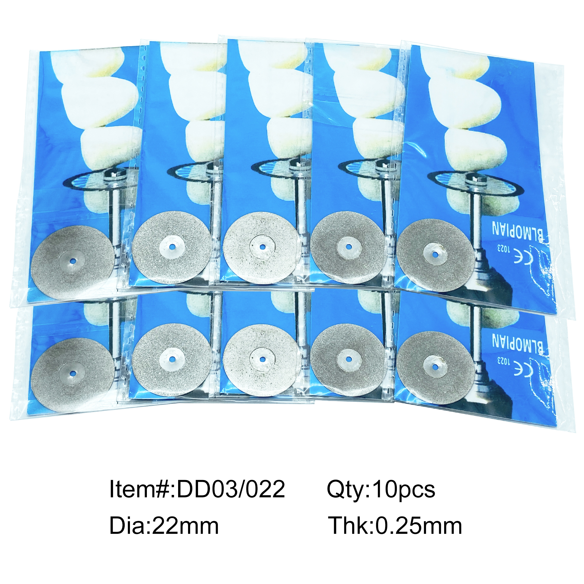 Discos de diamante para pulir laboratorio Dental WellCK, disco de recubrimiento de doble cara de 0,25mm, herramienta de corte rotativa para dentista, 10 Uds.: Rosa
