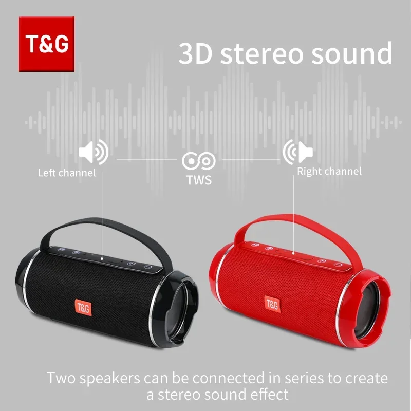 T&g  tg116c bluetooth højttalere trådløs kraftfuld bærbar højttalerboks udendørs højttaler subwoofer musikcenter boombox med radio