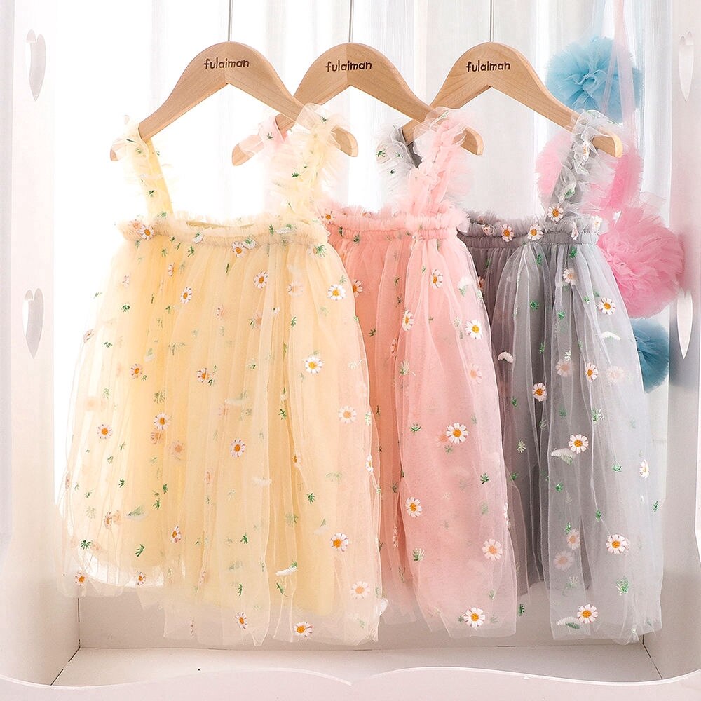 Robe de princesse en tulle avec des roses trapèze pour mariage Robe d'invité pour enfants
