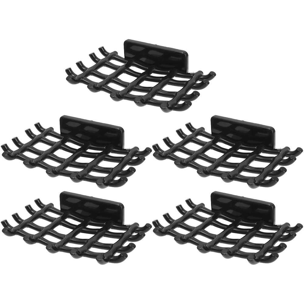 1/5x Soap Bar Holder for Shower Wall Mounted Soap Drain Holder with Hooks Self-Adhesive Storage Dish Bathroom Kitchen Racks: PURPLE