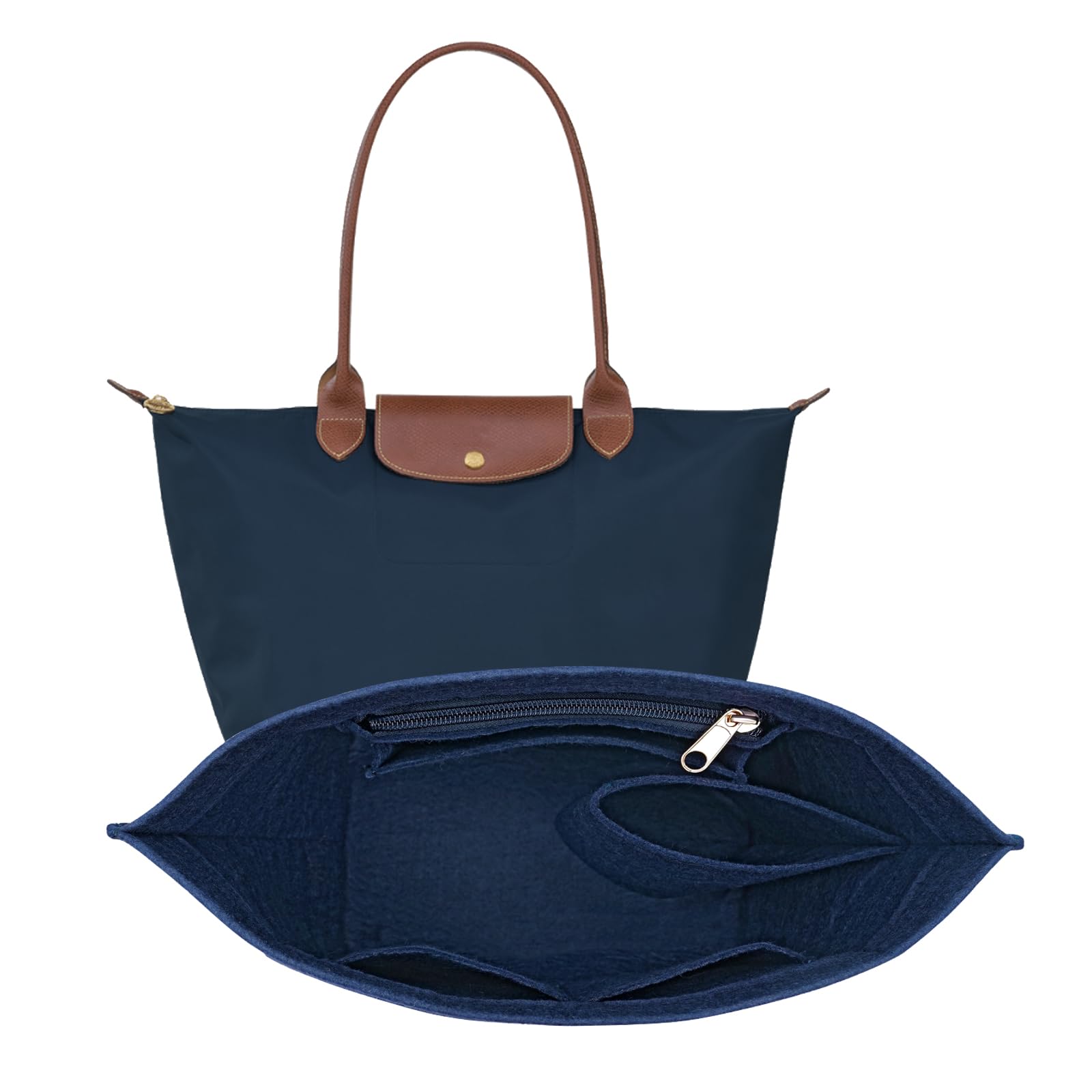 Insert d'organisateur de sac à main, organisateur de sac en feutre pour organisateur de sac à main, 5 couleurs, 3 tailles: L / Marine Bleu