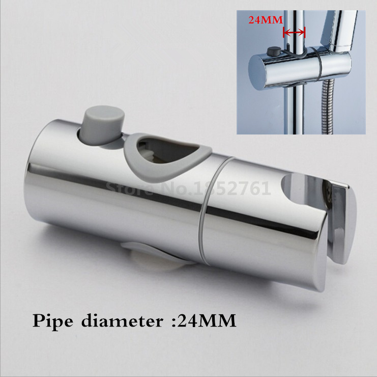 ABS Chrome 18-25 MM Shower Pipe Adjustable Bracket Holder Shower Head Mounting Black Brackets Bar Racks Bathroom Product: 24mm