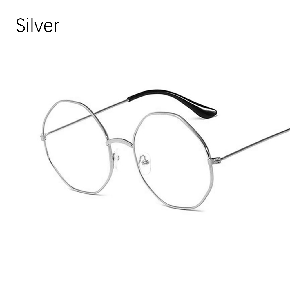 Round Metal Frame Reading Glasses Unisex Ultralight No Degree Eyeglasses Eyewear Vintage Women Men Vision Care: sliver 1