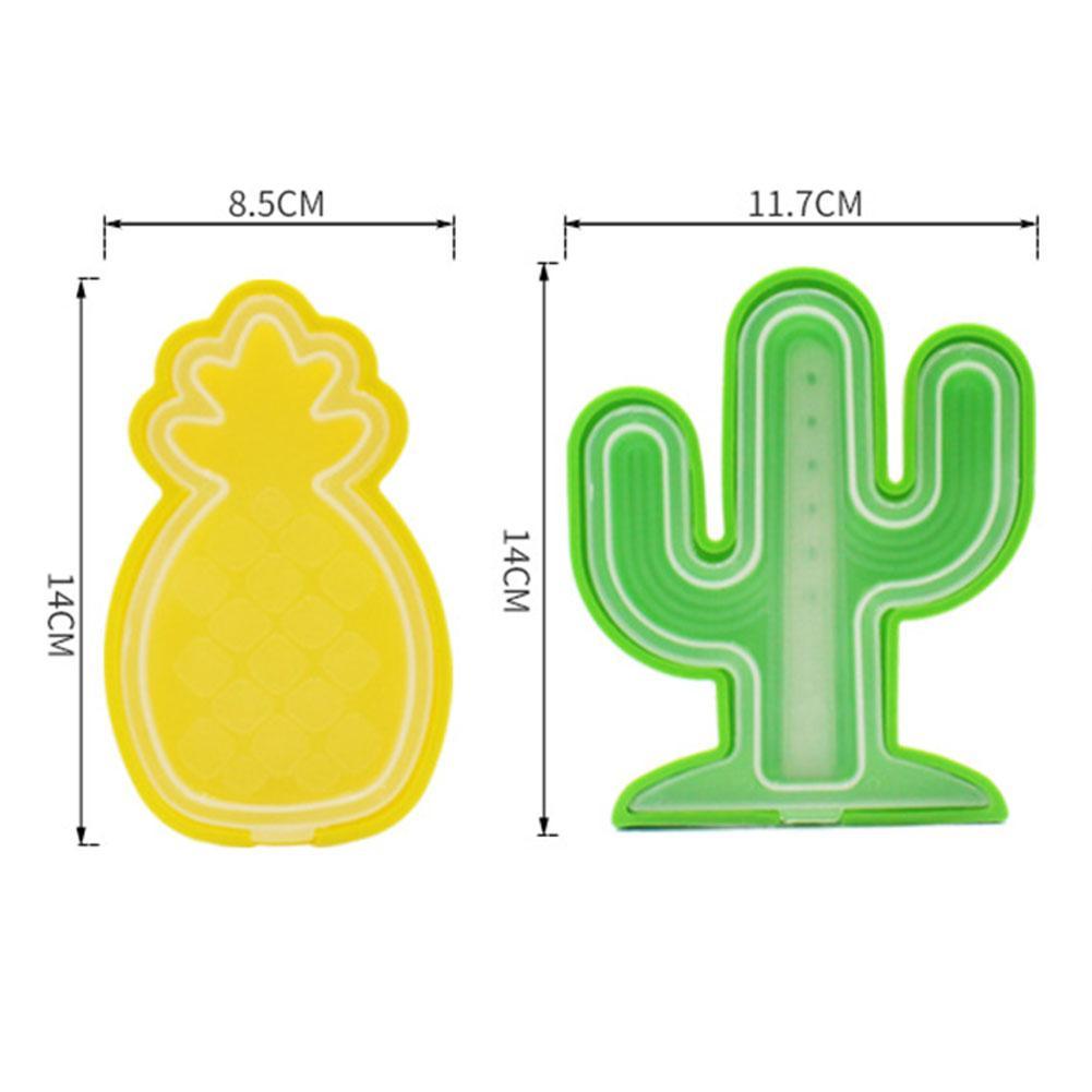 Strawberry Satermelon Popsicle Molds Popsicle Silicone BPA Molds With Sticks Pineapple Cartoon Drip-Guards G2N4