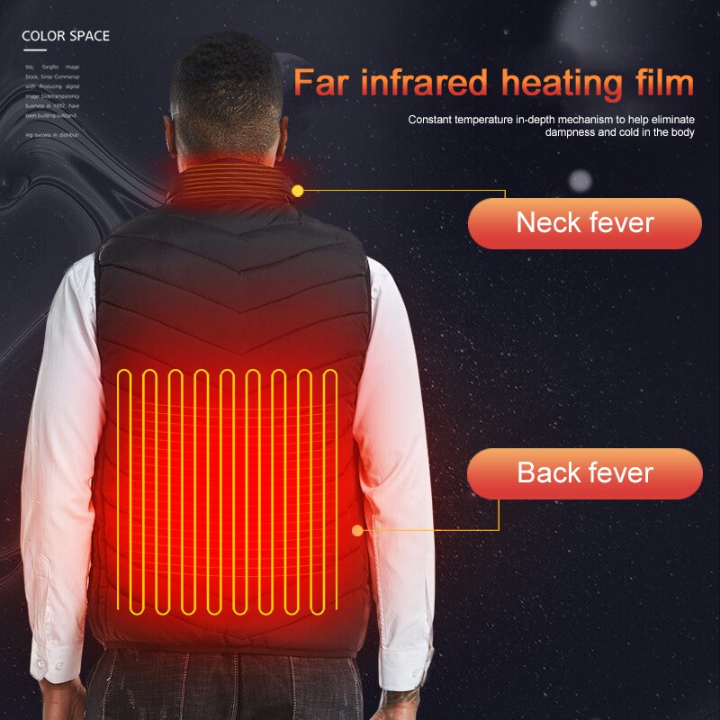Outdoor Equipment USB Infrared Heating Vest Jacket Winter Electric Thermal Clothing Waistcoat Sports Hiking Camping Heated Vest