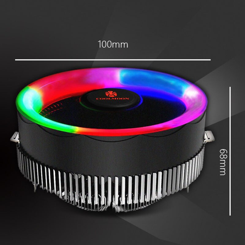 COOLMOON CAIYUEQ2 RGB CPU Cooler Heatsink LED 12V for AMD PC Processor Desktop Cooling Radiator