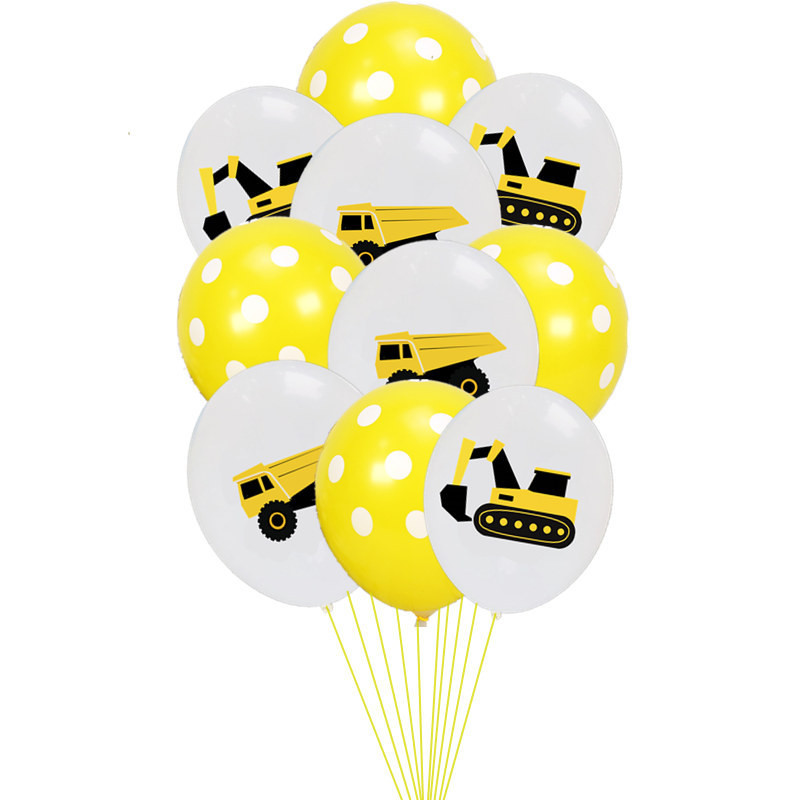 Tegneserie hat konstruktion køretøj gravemaskine tema ballon konfetti ballon ingeniørkøretøjer fødselsdagsfest forsyninger hat: 2