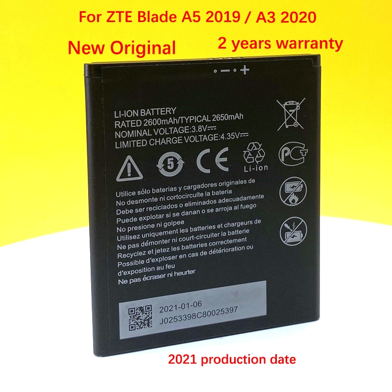 100% Original 2650mAh Li3826T43P4h695950 Battery For ZTE Blade A5 Blade A3 In Stock battery