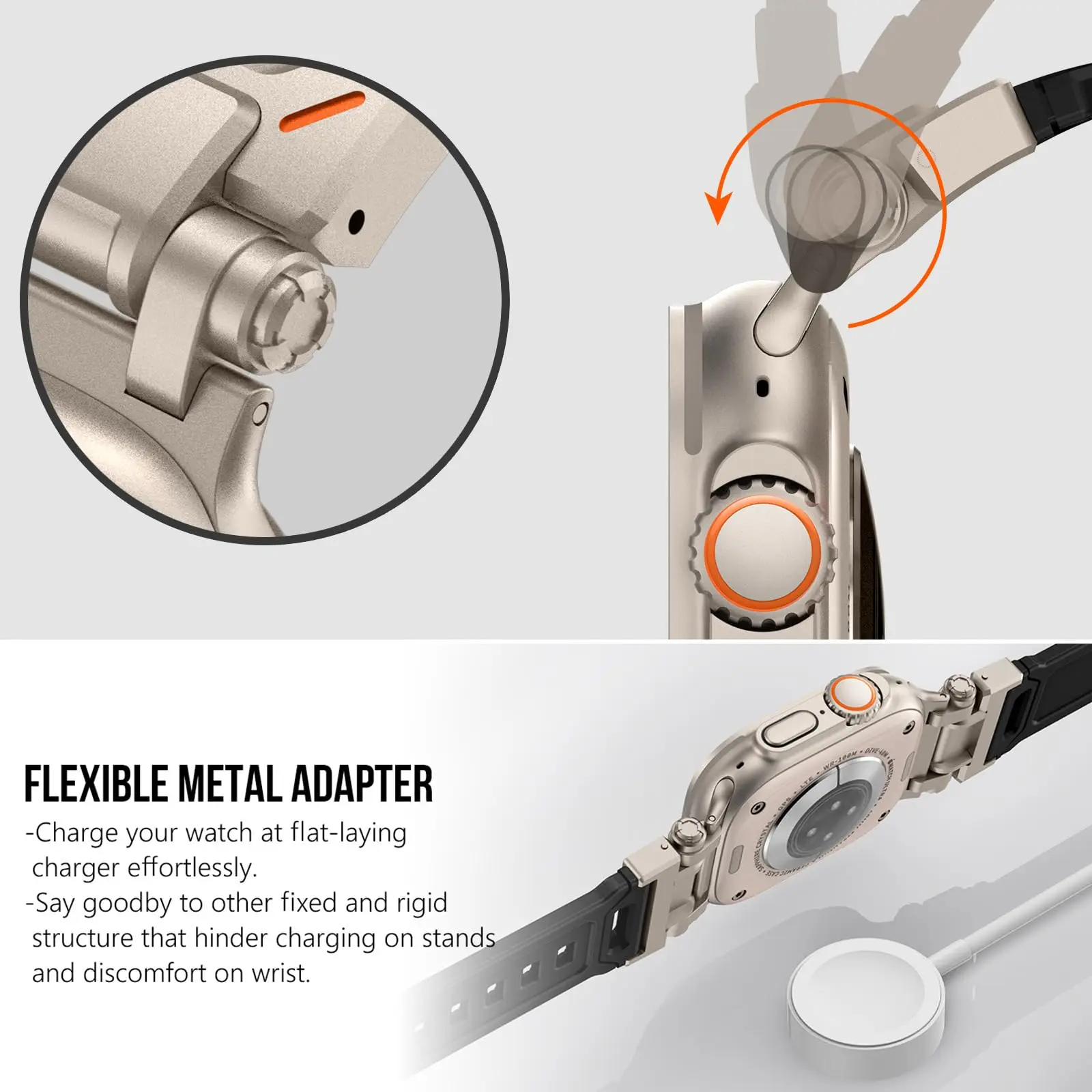 Pulseira de borracha para Apple Watch, Pulseira TPU de luxo, Ultra 2, 49mm, Série 9, 8, 7, SE, 6, 5, 4, cinta para iWatch Ultra 49, 45 milímetros, 42, 44 milímetros