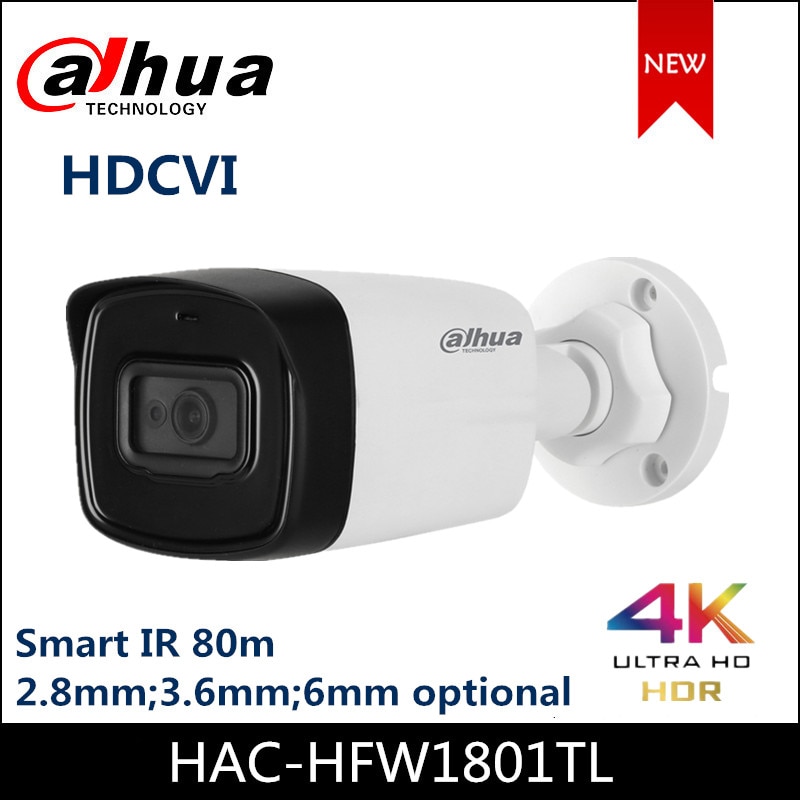 Dahua Hdcvi Camera Lite Plus Serie 4K Ir Bullet Camera HAC-HFW1801TL Max Ir Lengte 80M IP67 Beveiliging camera