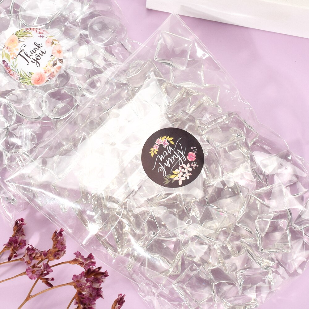 Adesivo redondo floral obrigado 500 peças/rolo, etiquetas de selo de pacote, círculo, papelaria, decoração, casamento, adesivo