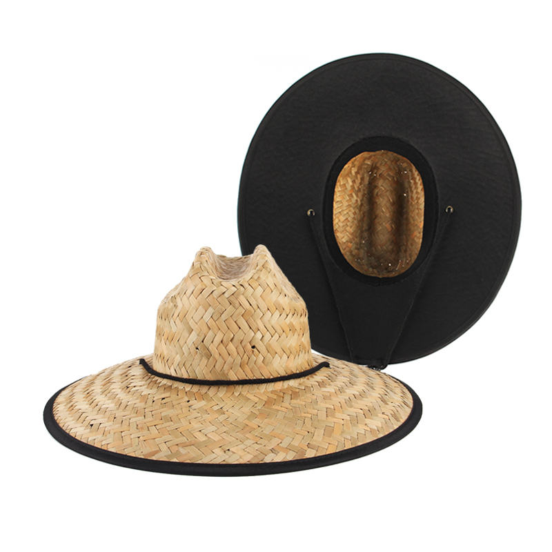 1PC/2pz Nuove Donne Cappello di Salvataggio di Paglia di proprietà Spiaggia Cappello Da suola tutto'aperto Della Boemia Della signora di Modo fedora Cappello Panama: nero