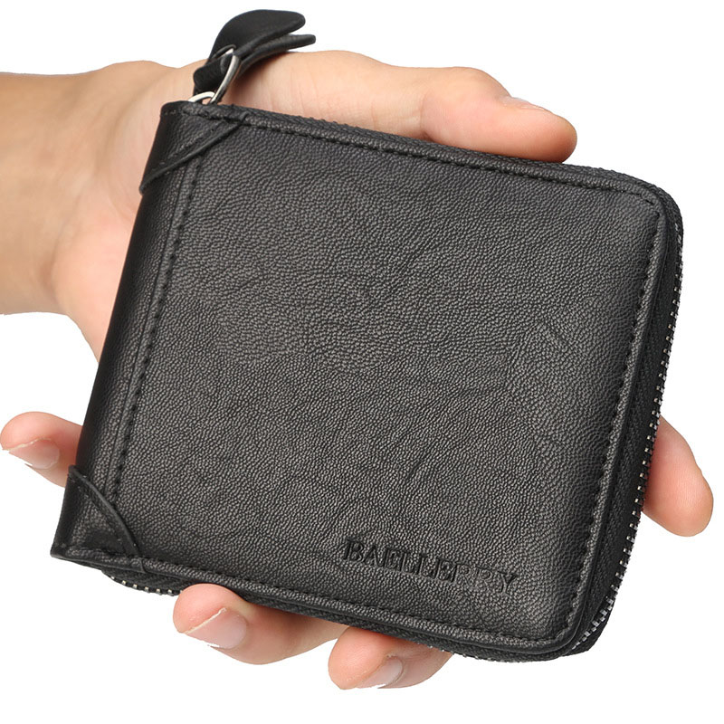 Casual Style Zipper Men Wallets Card Holder Small Wallet Male Synthetic Leather Man Purse Coin Purse Men's Carteira