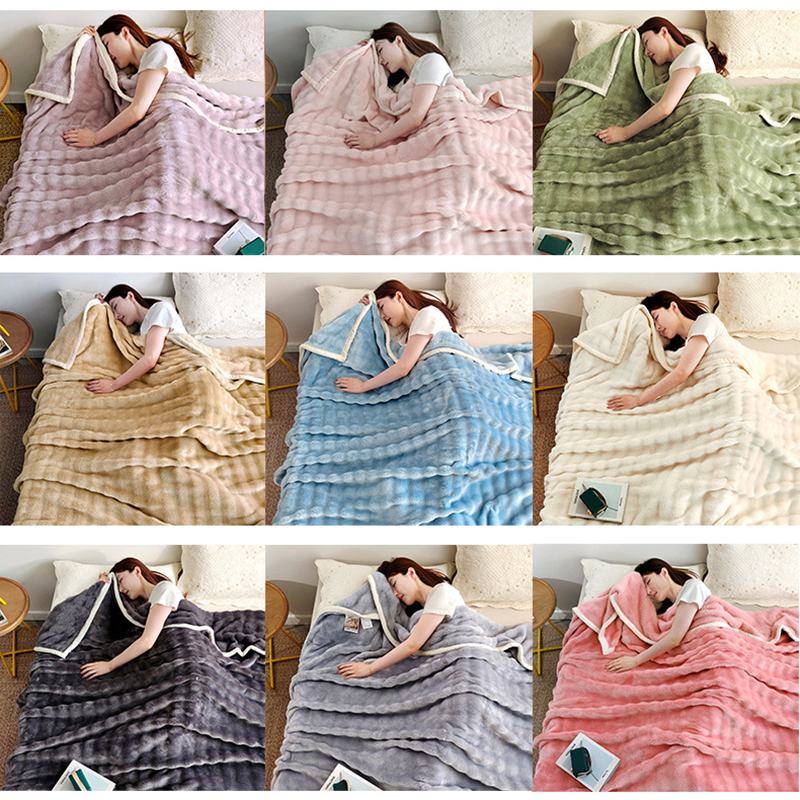Manta de piel de conejo de franela de Color sólido, funda para siesta, manta suave para sofá, funda de lana Coral para dormitorio, fabricante al por mayor