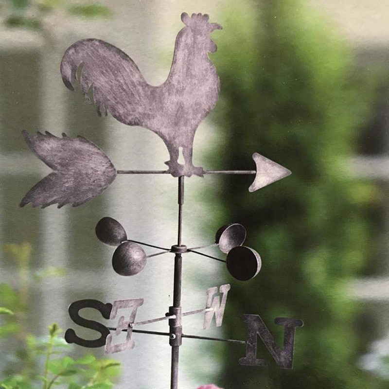 Traditionele Haan Weathervanes Iron Cock Windvaan Wind Snelheid Richting Indicator Tuin Yard JS23