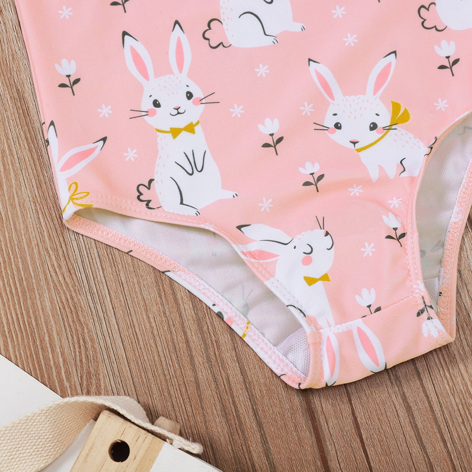 Toddler Kids Baby Girls Bikini Bunny Print Swimsuit Ruffle One-piece Swimwear Beachwear Swimming Beachwear Summer Bathing Suit
