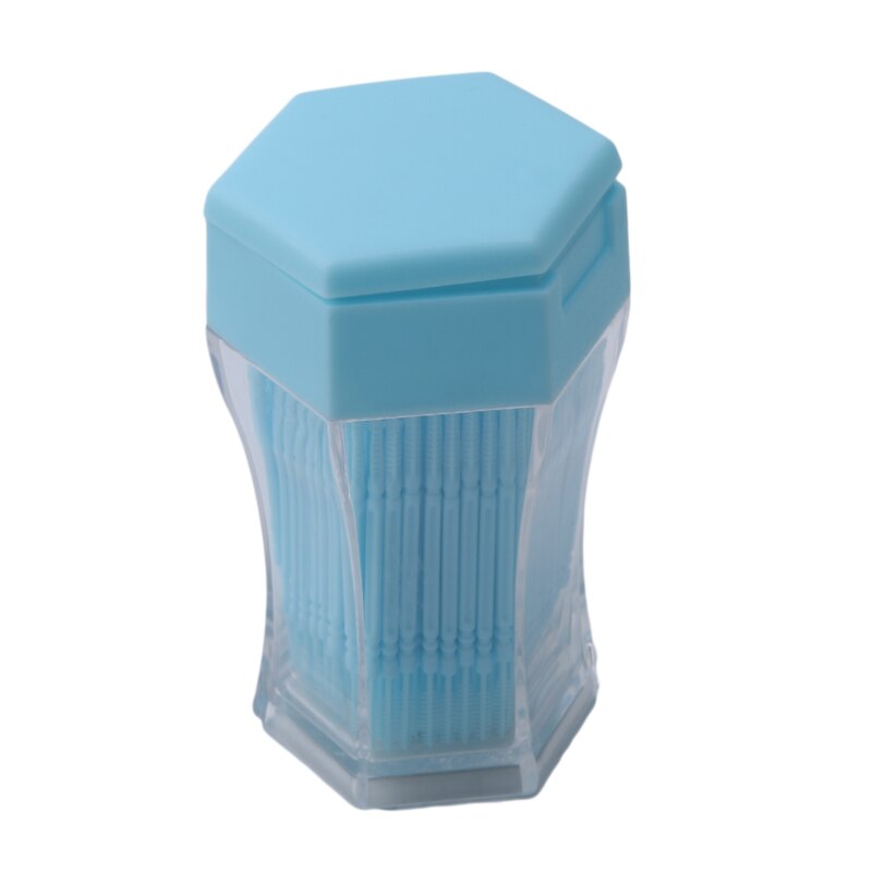 200 Stks/set Zacht Plastic Dubbele Kop Geborsteld Tandenstoker Oral Care 6.2 Cm Meerdere Kleur Vonvenient tandenstoker: Blue