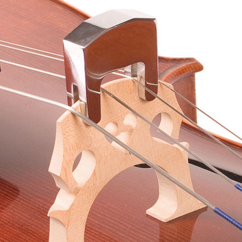 Zilveren metalen cello oefendemper voor cello snaarinstrumenten