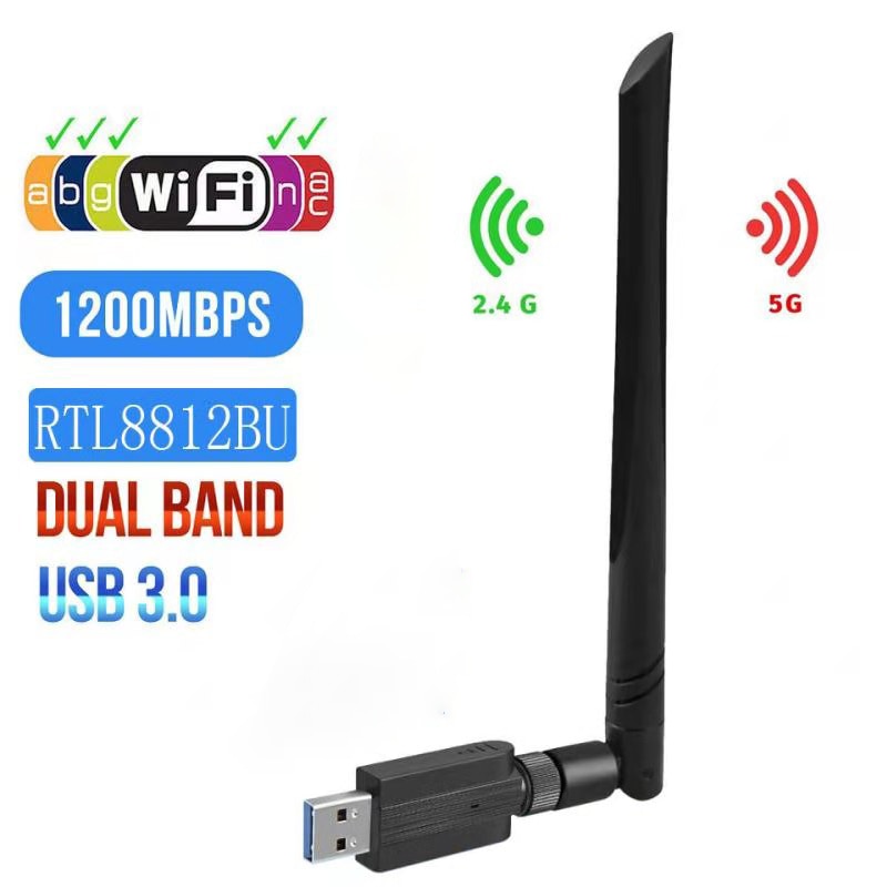 USB Antenna 5G Wifi Adapter 1200Mbps Dual Band Drive-Free USB Wifi Dongle Wireless Network Card For Desktop Laptop Windows MAC: 1200Mbps Model D