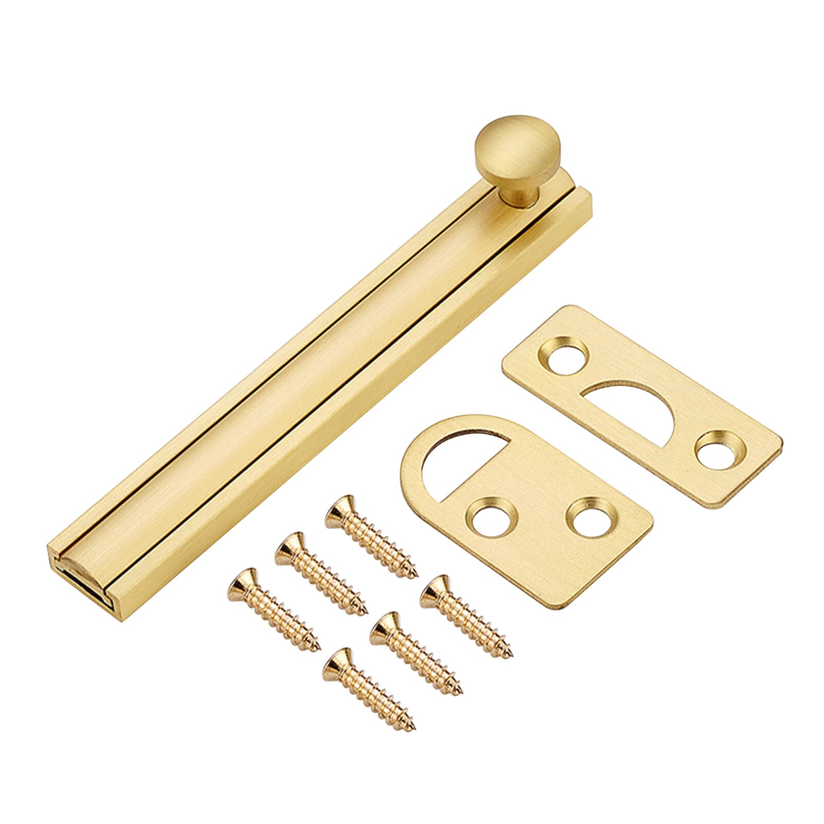 Barn Slide Bolt Home Anti Theft Windows Brass Door Latch Lock Bathroom Security Hardware Easy Install Concealed Gate With Screws: 3 Inch / Gold
