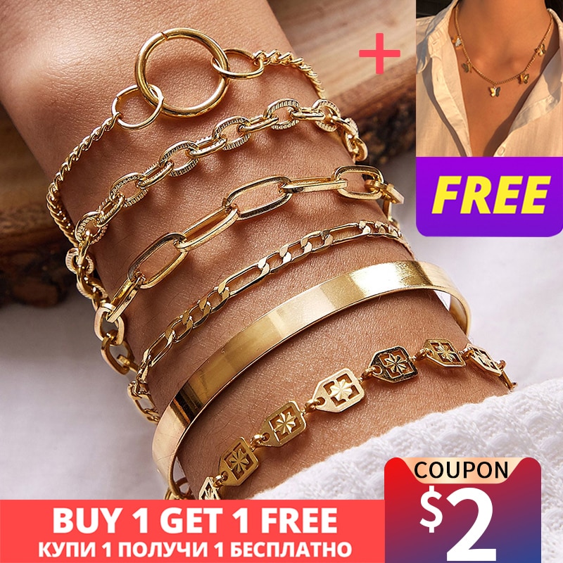 Cuban Link Kette Armband - Punk Gothic Skelett Hand - Verstellbares Manschetten Schmuck für Herren Damen
