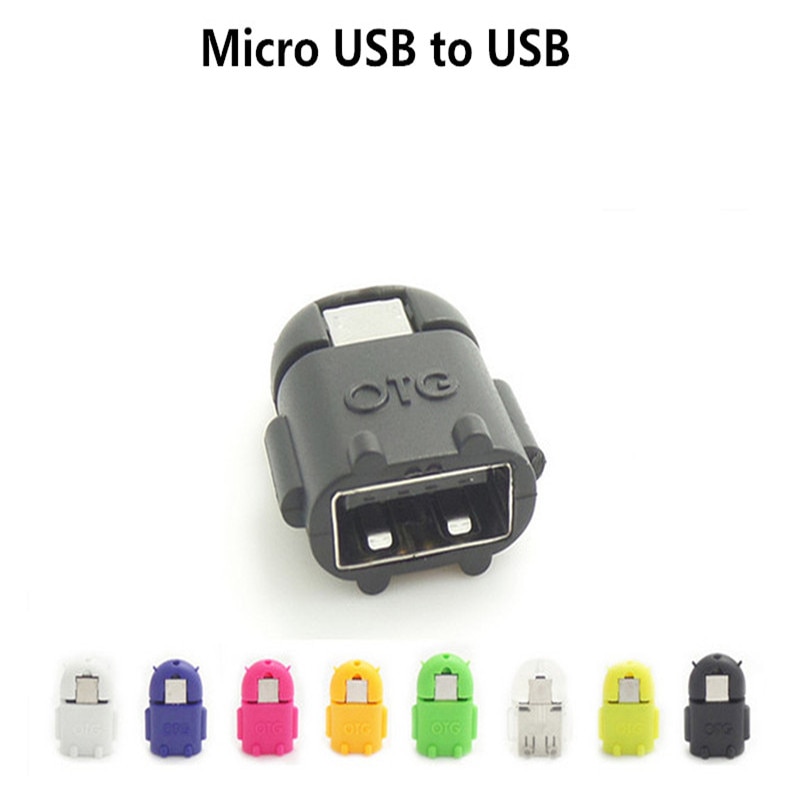 Micro USB OTG multi-color Optie Robot Vorm Android Micro USB Naar USB2.0 Converter Algemene OTG Adapter Voor Telefoons