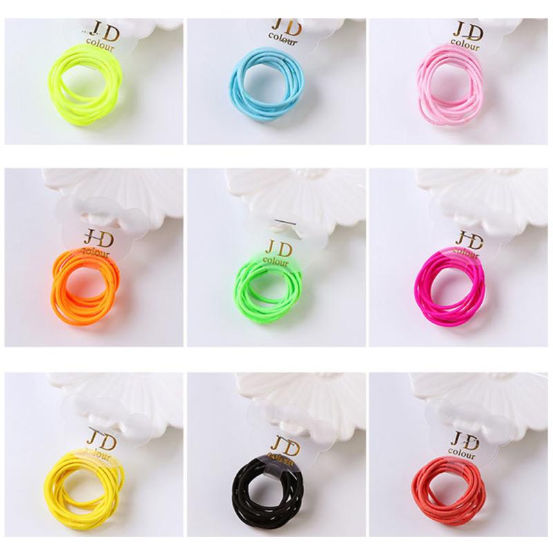 10 stuks/partij elastische haarband voor kinderen, scrunchy, kleine hoofddeksels, veelkleurige wegwerpbare rubberen band, kledingaccessoires