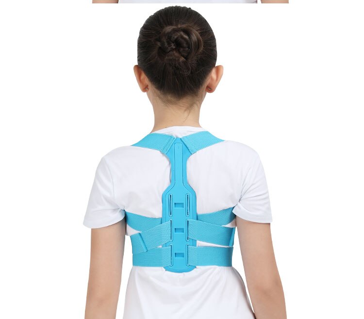 Corsé ortopédico ajustable para niños, soporte para espalda y hombros, Corrector de postura, columna vertebral, soporte Lumbar: BLUE / S