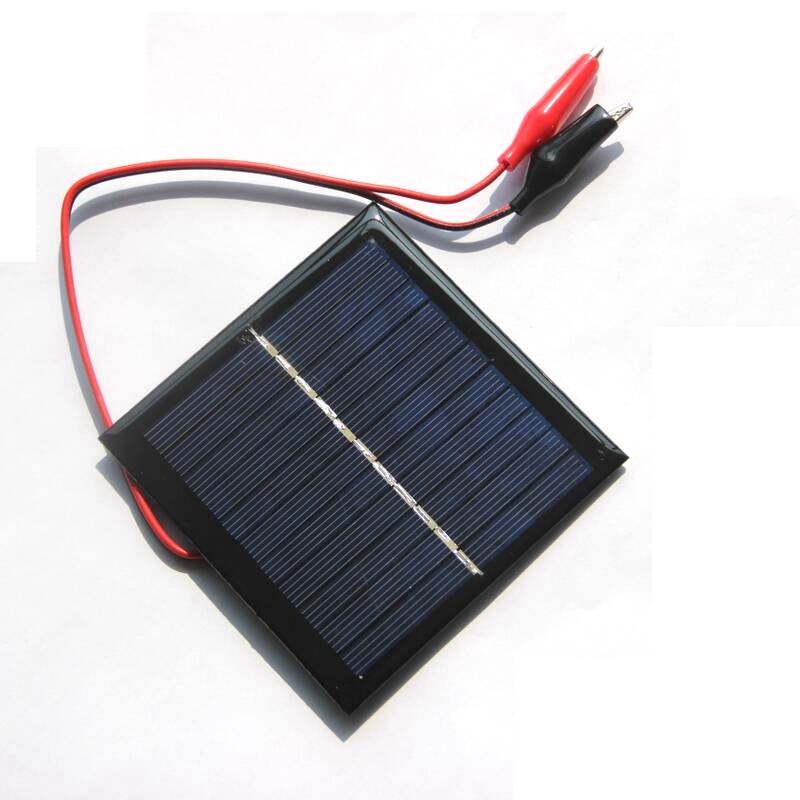 WSFS-Panel Solar policristalino, célula Solar epoxi de 1W y 5,5 V, con Clip para carga de 3,7 V, sistema de batería de juguete, luz LED de estudio, 95x95MM