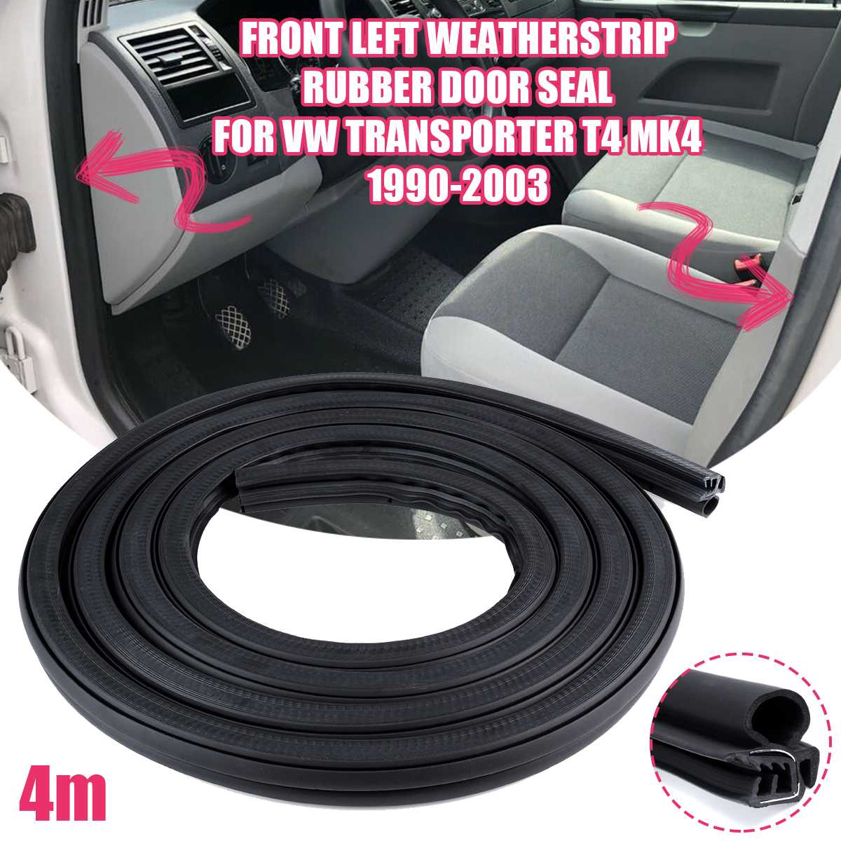 Bakluke låve døråpning gummipakning for vw transporter  t4 t5 mk4 1990-2003 for diesel plattform/chassis [ 1990-2003 ]: Foran til venstre
