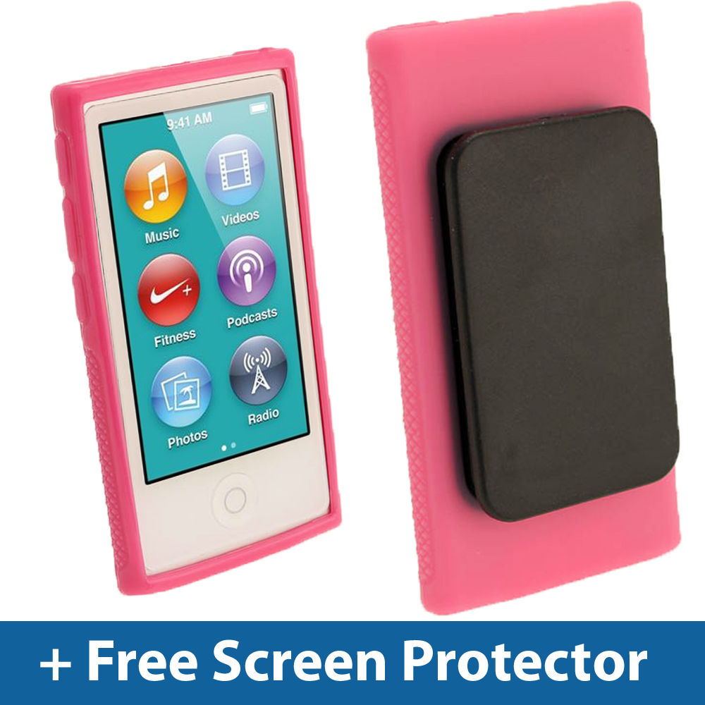 Weicher tpu gummi fallen abdeckung für ipod nano 7 7g 7 gürtel Clip mit 2 stücke bildschirms chutz folien