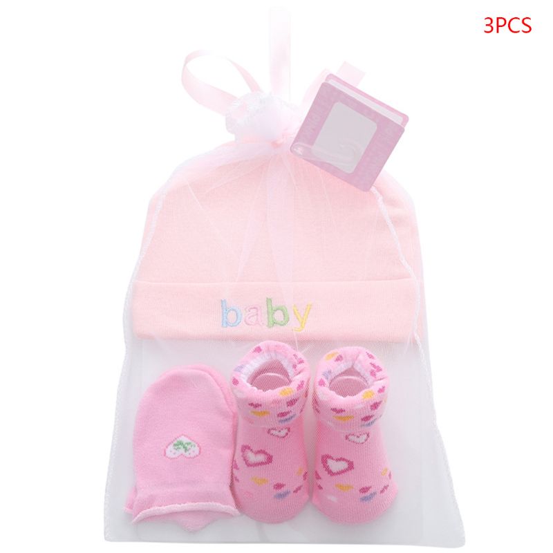 3 Stks/set Leuke Baby Jongens Meisjes Sokken Cap Set Cartoon Katoenen Muts En Handschoenen: 2