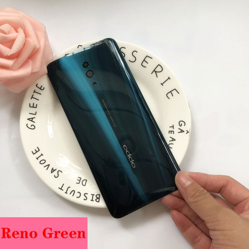 100%  originalt glas batteridæksel til oppo reno / reno 10x zoom / reno z baghus bagcover glas batteri dør sag