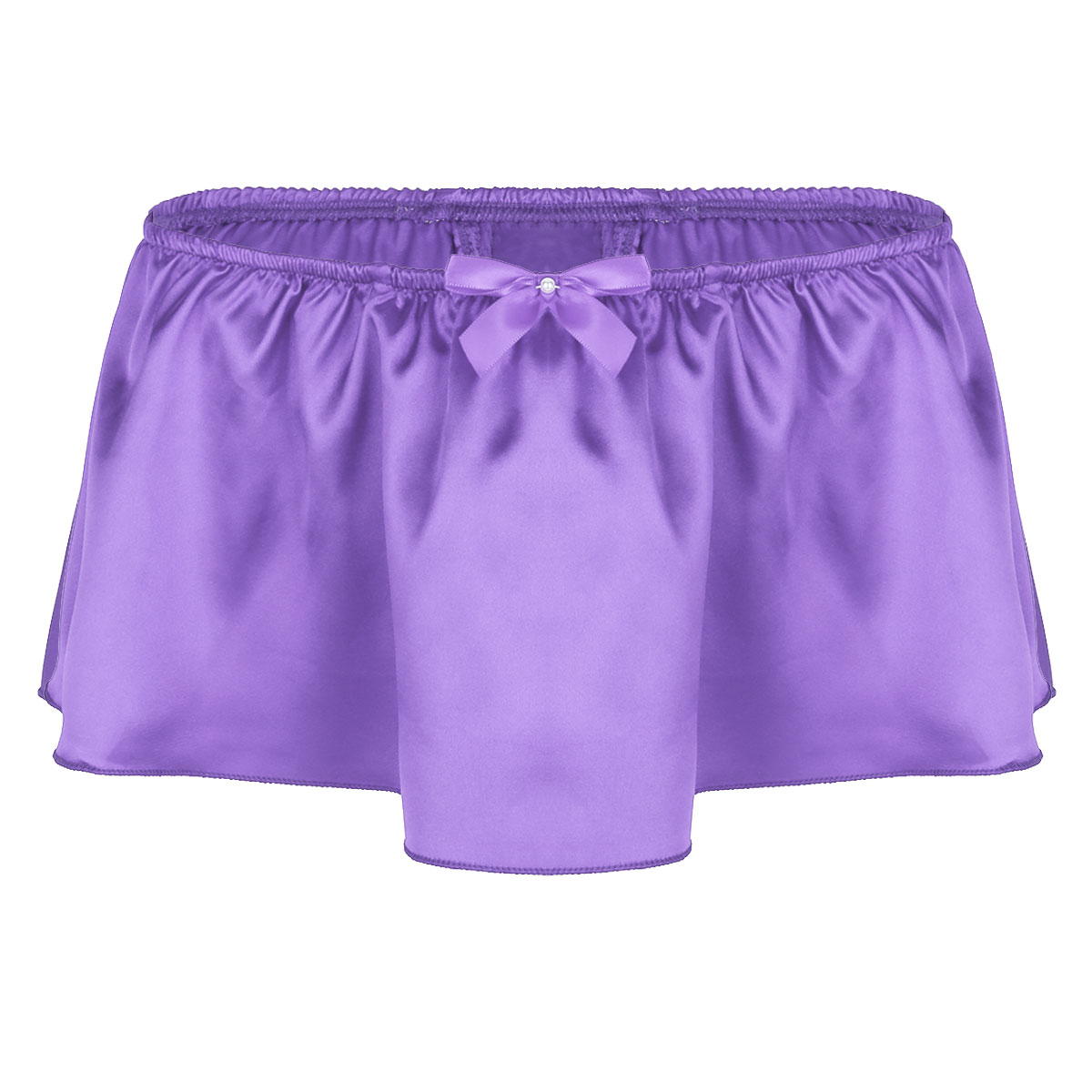 String en Satin de soie pour hommes, jupe-culotte à volants