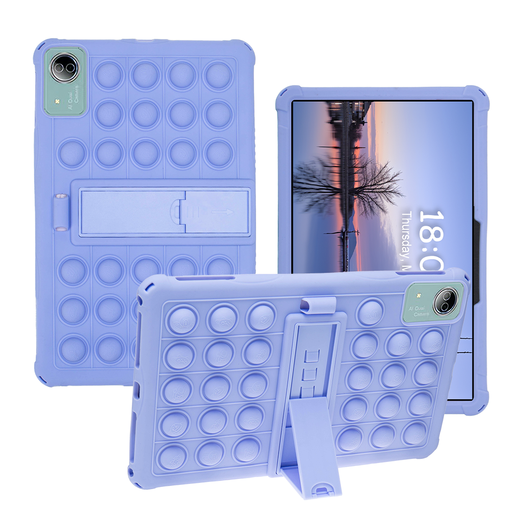 Para Teclast T60 Plus T60AI funda para tableta de 12 pulgadas funda con soporte Ajustable funda de silicona suave con burbujas: Trece / Azul