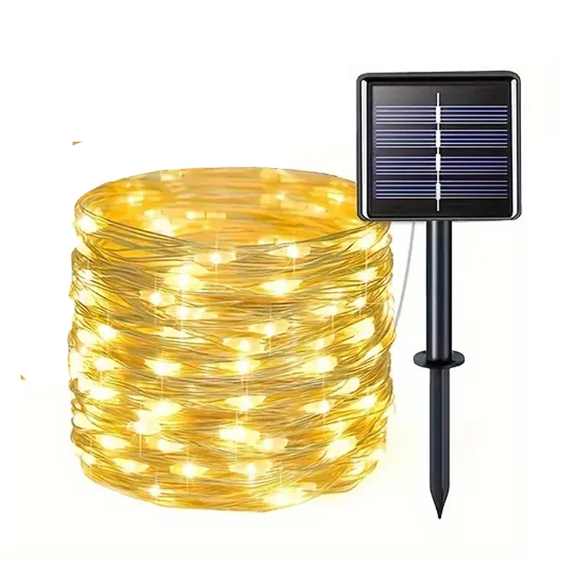 Led Solar Fairy String Lights 8 Modes Christmas Led Light Outdoor Garden Patio Wire Garland Light Christmas Lights Led ligths: Blue / 0-5W