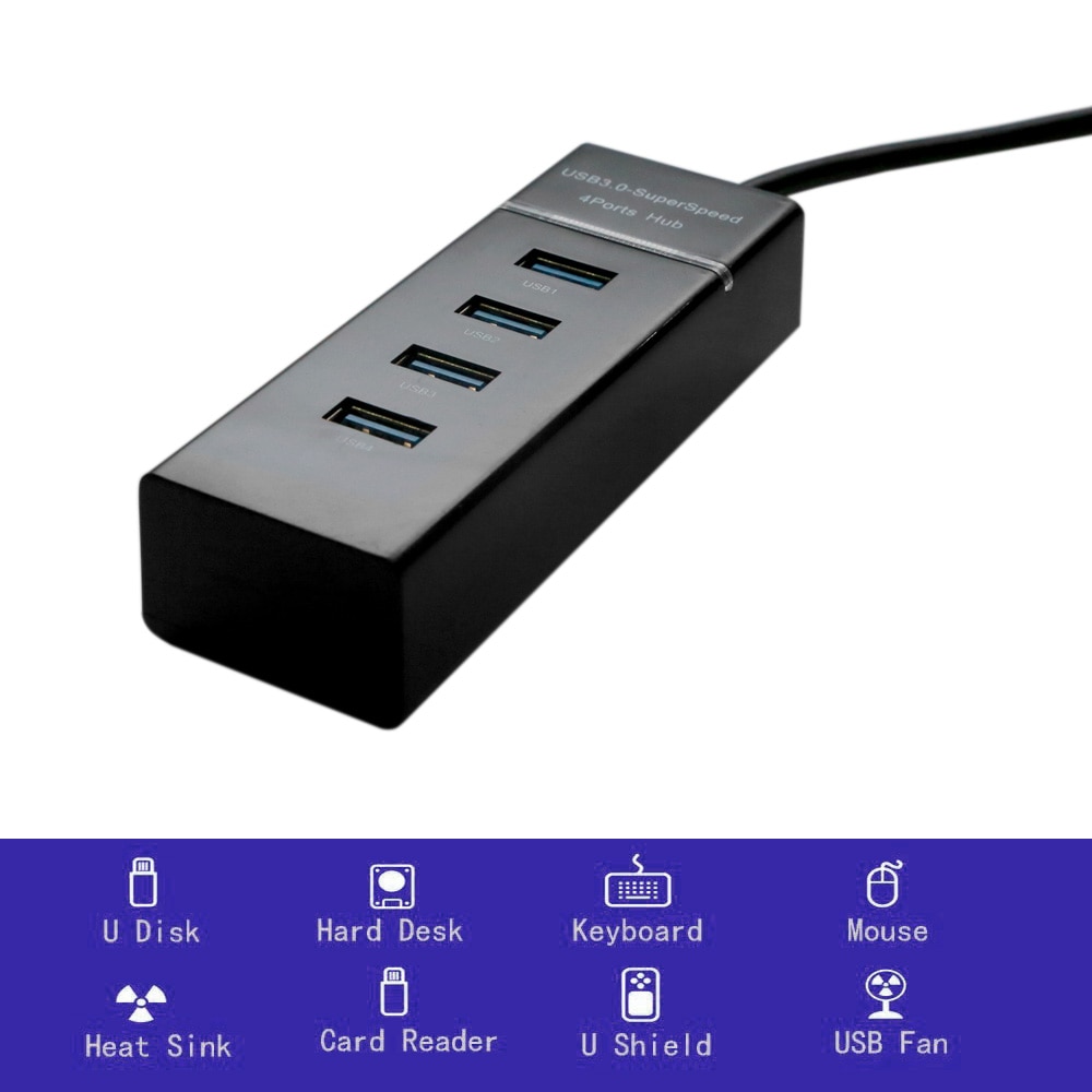 5Gbps Usb 3.0 Hub 4 Port Usb Hub High Speed Multi Usb-poort Splitter 3 Hub Voor Laptop Pc computer Accessoires Hub Usb 3.0