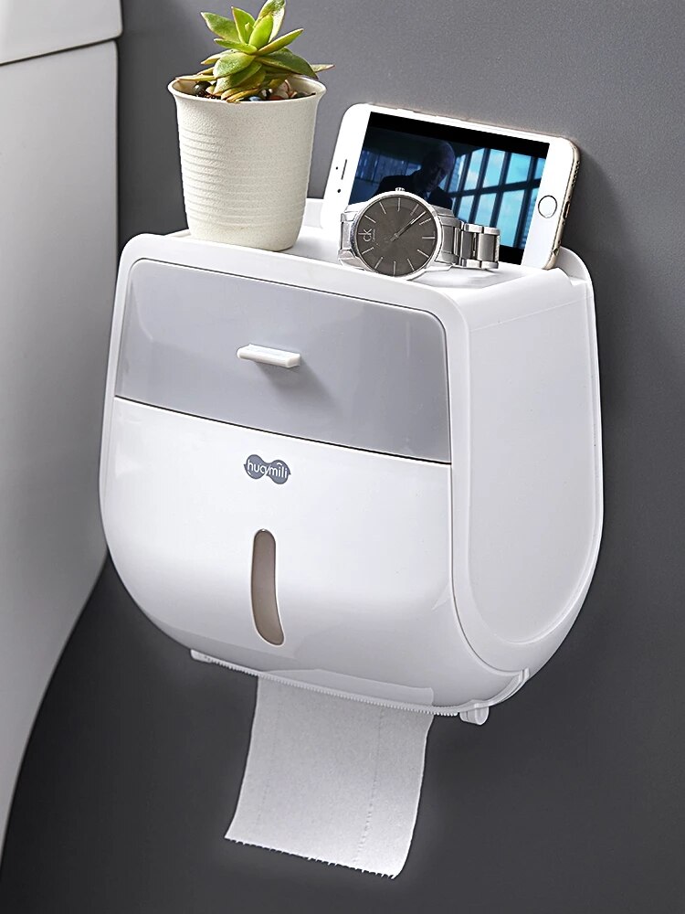 Toilet tissue box toilet rack hole-free toilet waterproof paper roll toilet paper household