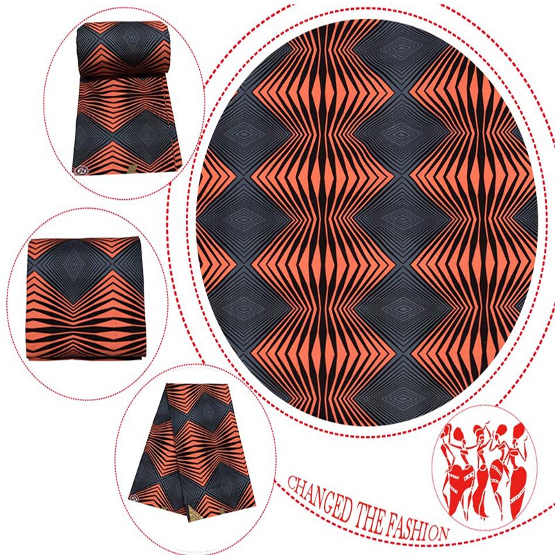 Pagne-tela de con estampado africano, tejido de , 100% poliéster, Ankara, 6 yardas, para vestido, ocasión especial