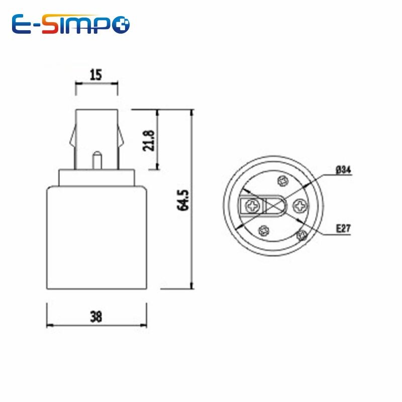 Adaptador de enchufe de luz G23 a E27 soporte de lámpara, convertidor de Base, enchufe de extensión de bombilla LED