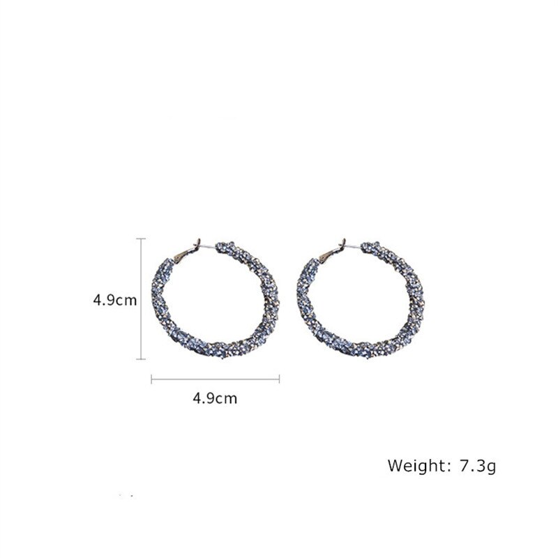 Fyuan Eenvoudige Ronde Zwarte Steentjes Hoepel Oorbellen Geometrische Oorbellen Voor Vrouwen Sieraden