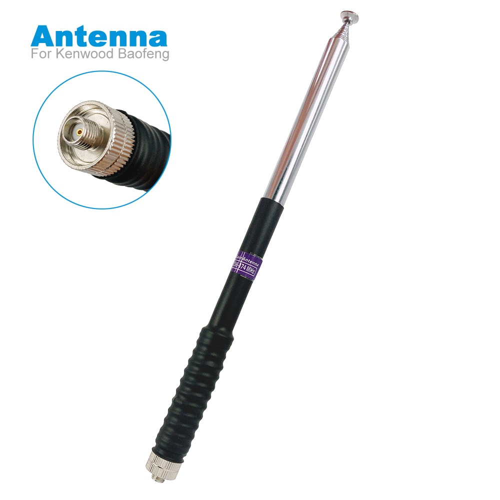 Walkie Talkie SMA Female Telescopic Gain Antenna for WouXun Kenwood BAOFENG UV-5R BF-888S Two Way Radio FP10120 VHF 136-174MHz