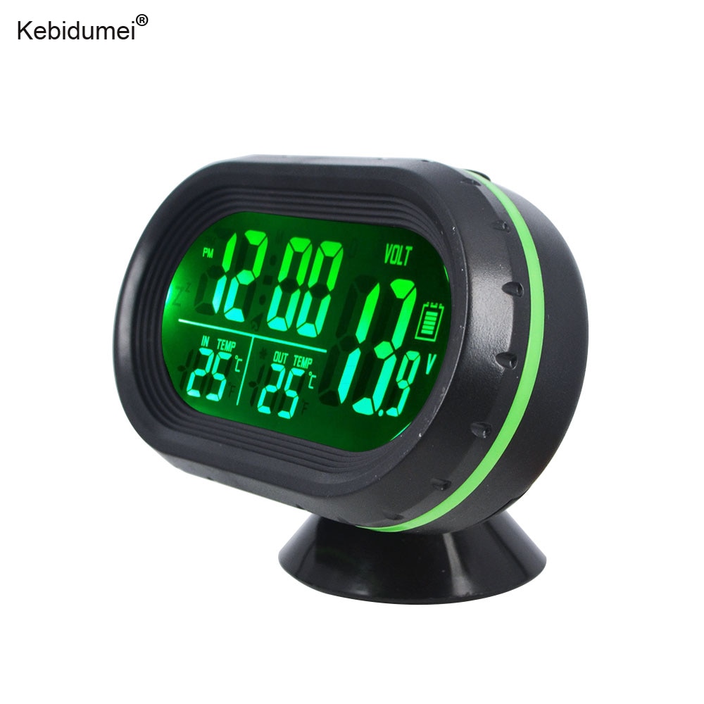 Kebidumei DC 12 V-24 V LED Verlichte Digitale Digitale Auto Klok Thermometer Scherm Auto Dual Temperatuurmeter tester