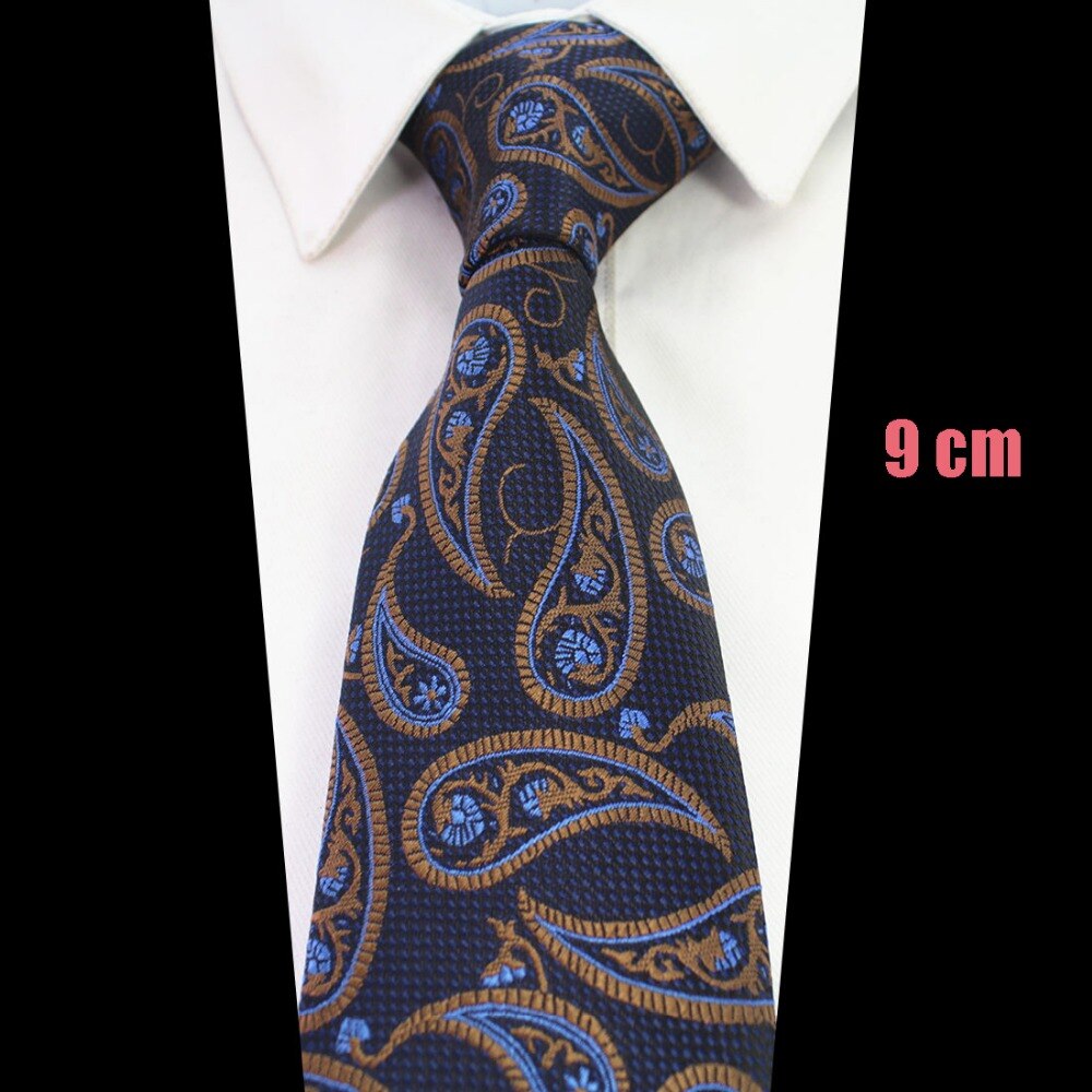 RBOCOTT Extended 9cm Tie Extra Long Size 160cm Mens Brown Paisley Blue Floral Necktie Red Plaid Silk Neck Tie Wedding Business