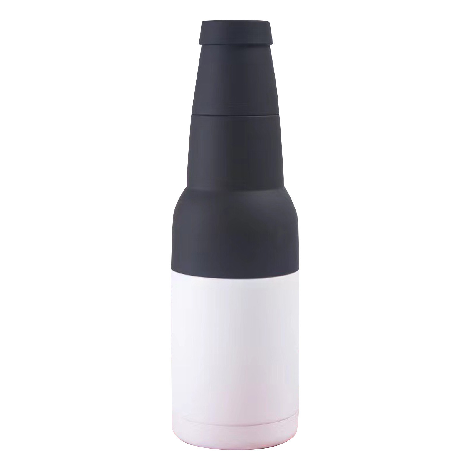 Mangas enfriadoras de botellas de cerveza, aislador de lata de doble pared de acero inoxidable, soporte de botella de cerveza aislado, 12oz: Blanco