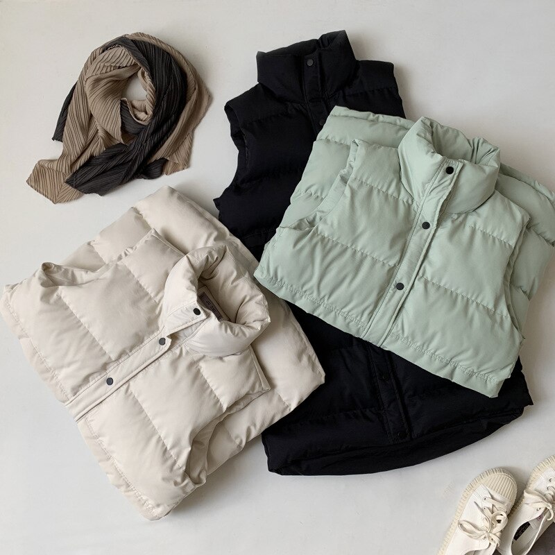 Gilet Long Chic en coton pour femmes, manteau, montant, , Gilet femme, hiver dessus